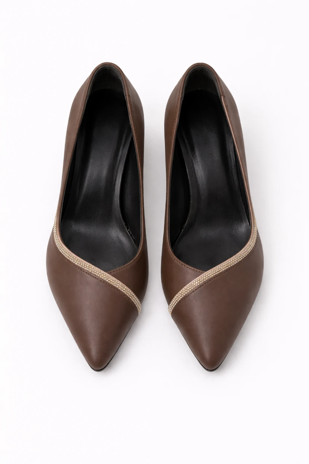 Kadın Stiletto Sivri Burun Topuklu Ayakkabı Elva Kahverengi