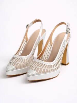 Alternative view of Kadın Platform Topuklu Ayakkabı Mody Gri Saten