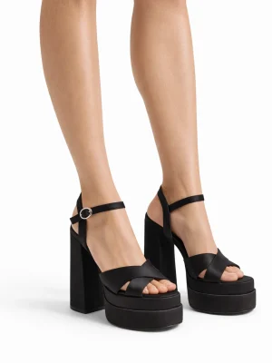 Kadın Platform Topuklu Ayakkabı Night Siyah Saten