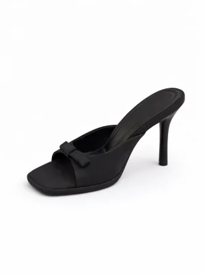 Kadın Terlik Point Siyah Kumaş