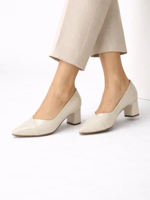 Kadın Stiletto Topuklu Ayakkabı Loren Ten Rengi Rugan