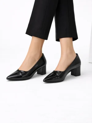 Alternative view of Kadın Stiletto Topuklu Ayakkabı Loren Siyah Rugan